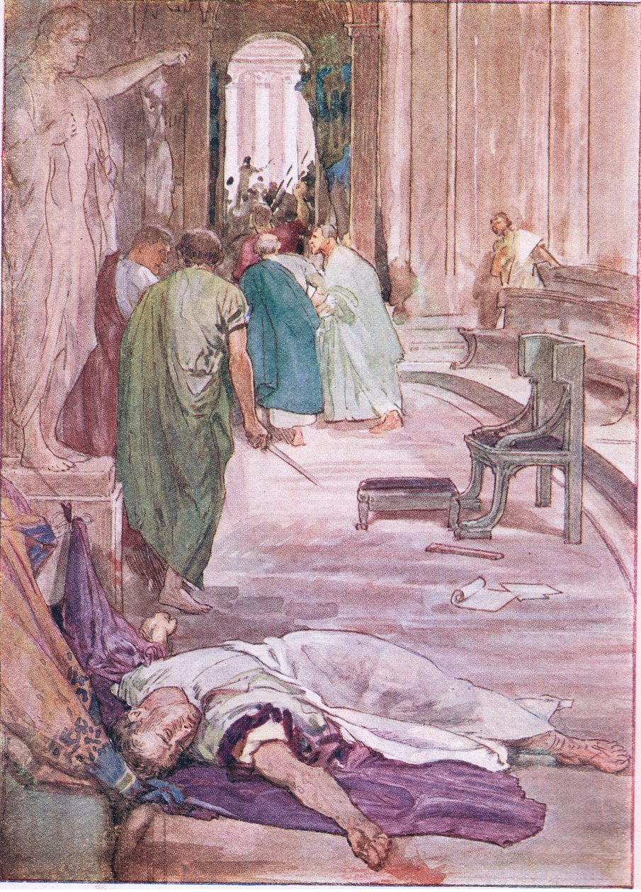 Caesarin murha, Plutarkhoksen elämästä, julkaissut T C & E C Jack Ltd, 1920-luku. tekijältä William Rainey