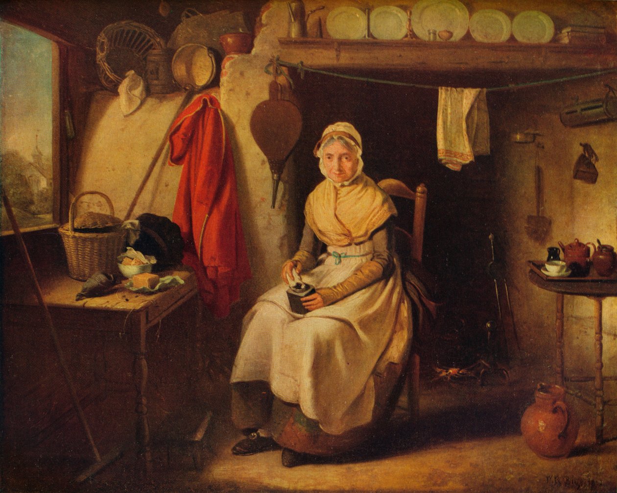 Cottage Interior, Lexden, Essex, 1802 tekijältä William Redmore Bigg