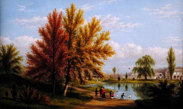 Upper Lake, Central Park, New York City tekijältä William Rickarby Miller