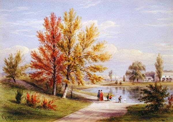 Upper Lake, Central Park, New York City tekijältä William Rickarby Miller