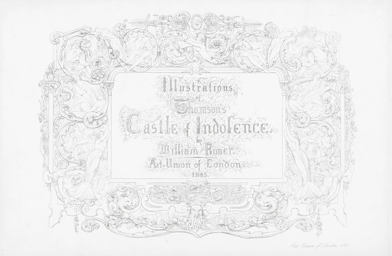 James Thomsonin The Castle of Indolence -teoksen kuvitus (kaiverrus). tekijältä William Rimer