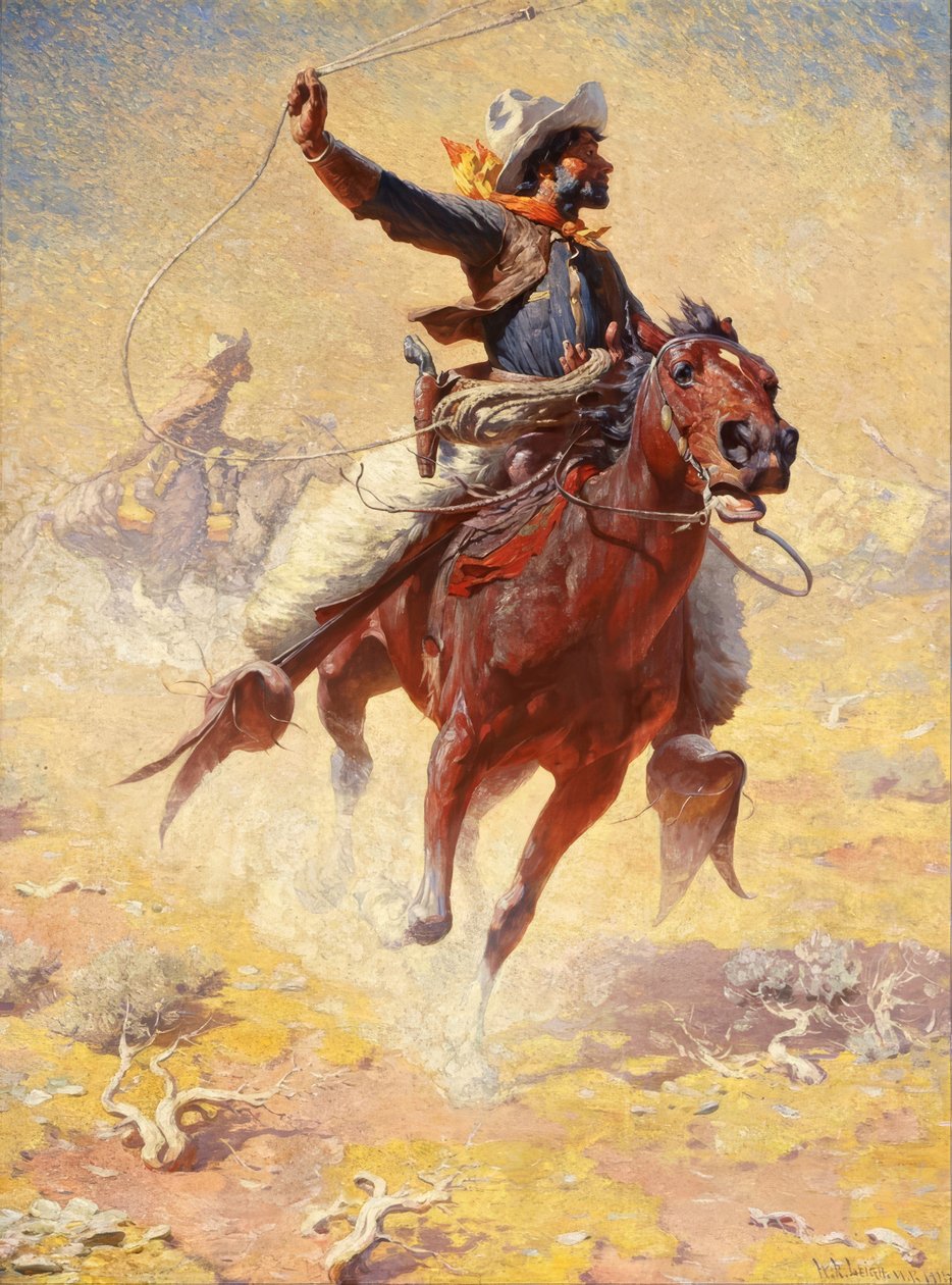 Roping. Päivämäärä / Ajanjakso tekijältä William Robinson Leigh