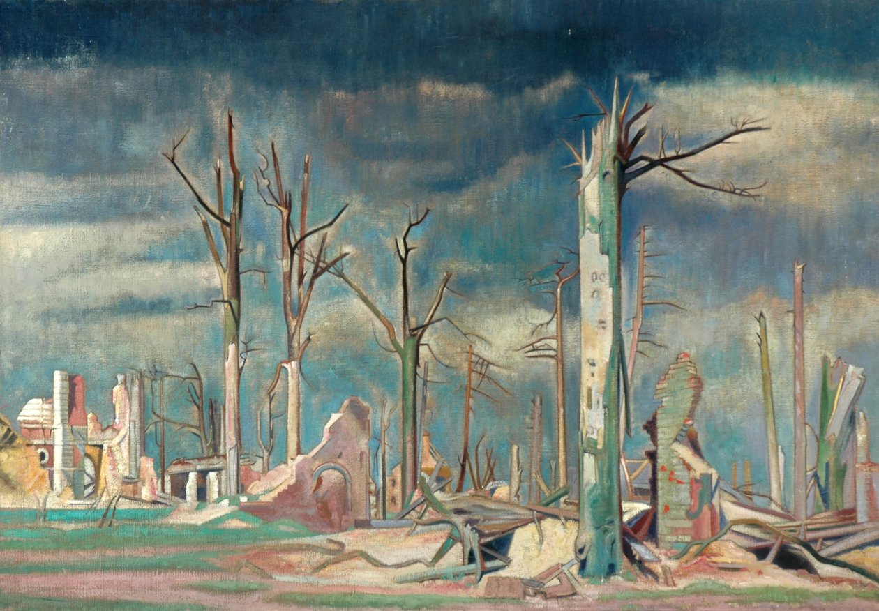 Avenue at Bourlon, länsirintama (öljy kankaalle) tekijältä William Rothenstein