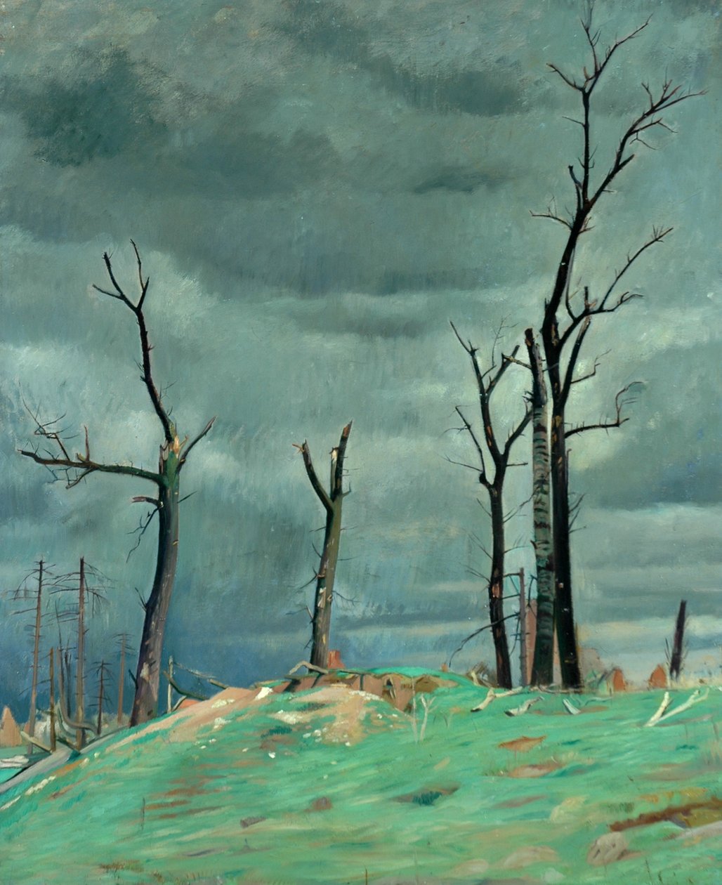 Avenue of the Château, Bourlon, Länsirintama (öljy kankaalle) tekijältä William Rothenstein