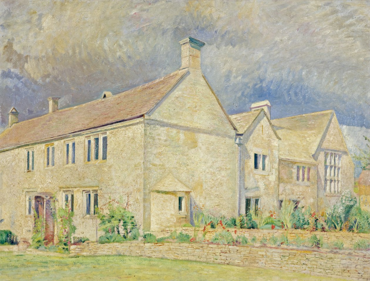 Iles Farm, Far Oakridge, Gloucestershire (öljy kankaalle) tekijältä William Rothenstein