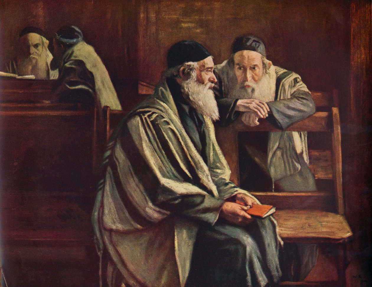 Juutalainen synagoga, Spitalfields, 1935 tekijältä William Rothenstein