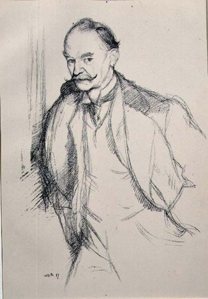 Thomas Hardyn (1840-1928) muotokuva sarjasta "English Portraits" tekijältä William Rothenstein