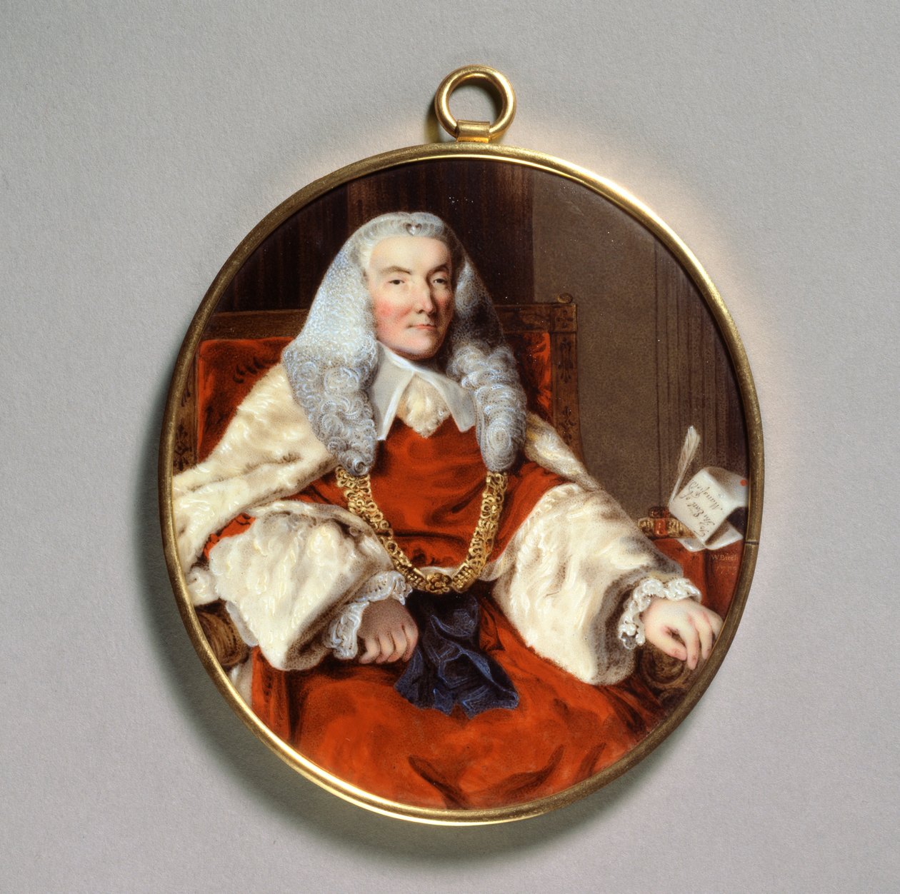 Muotokuva Sir William Murraysta, Mansfieldin ensimmäisestä jaarlista, 1700-luku tekijältä William Russell Birch