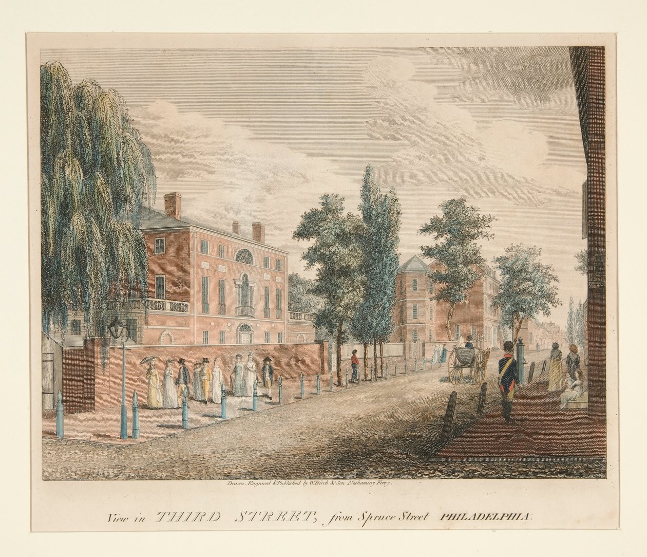 Näkymä Third Streetiltä, Spruce Street Philadelphiasta tekijältä William Russell Birch