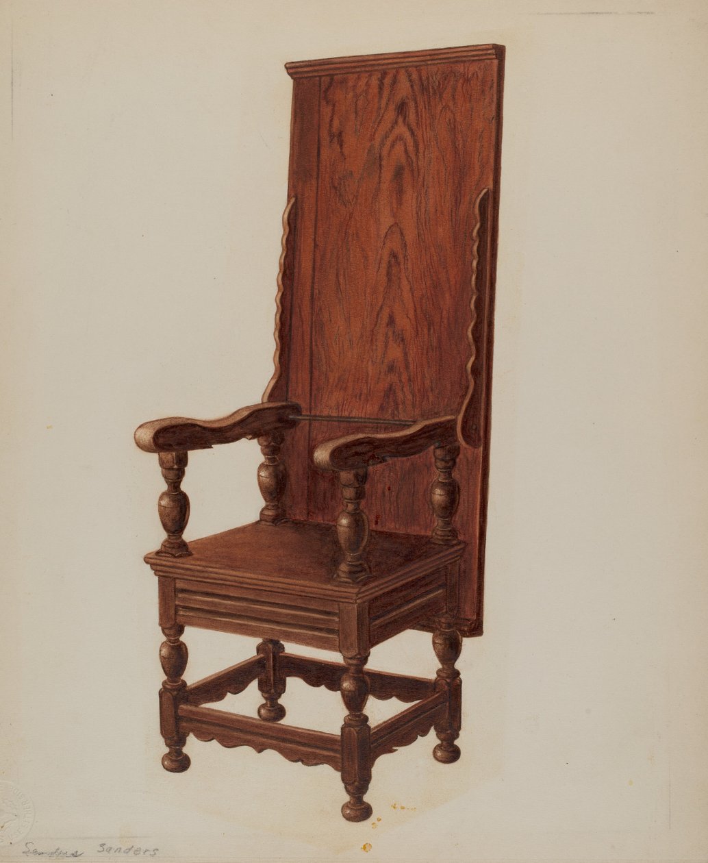 Jacobean tuoli-pöytä tekijältä William Sanders
