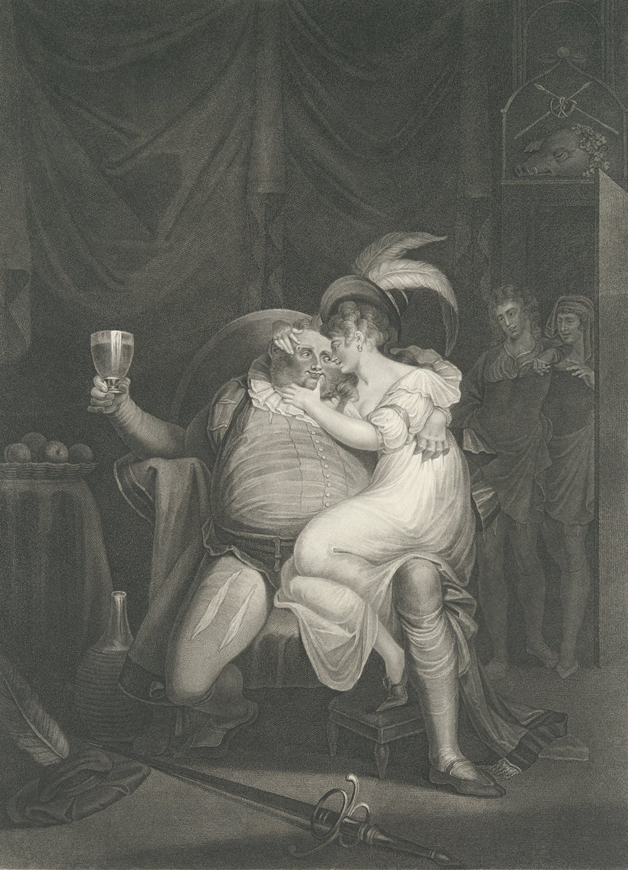 Doll Tearsheet, Falstaff, Henry ja Poins Shakespeare, Kin..., julkaistu ensimmäisen kerran 1795, julkaistu uudelleen 1852. tekijältä William Satchwell Leney