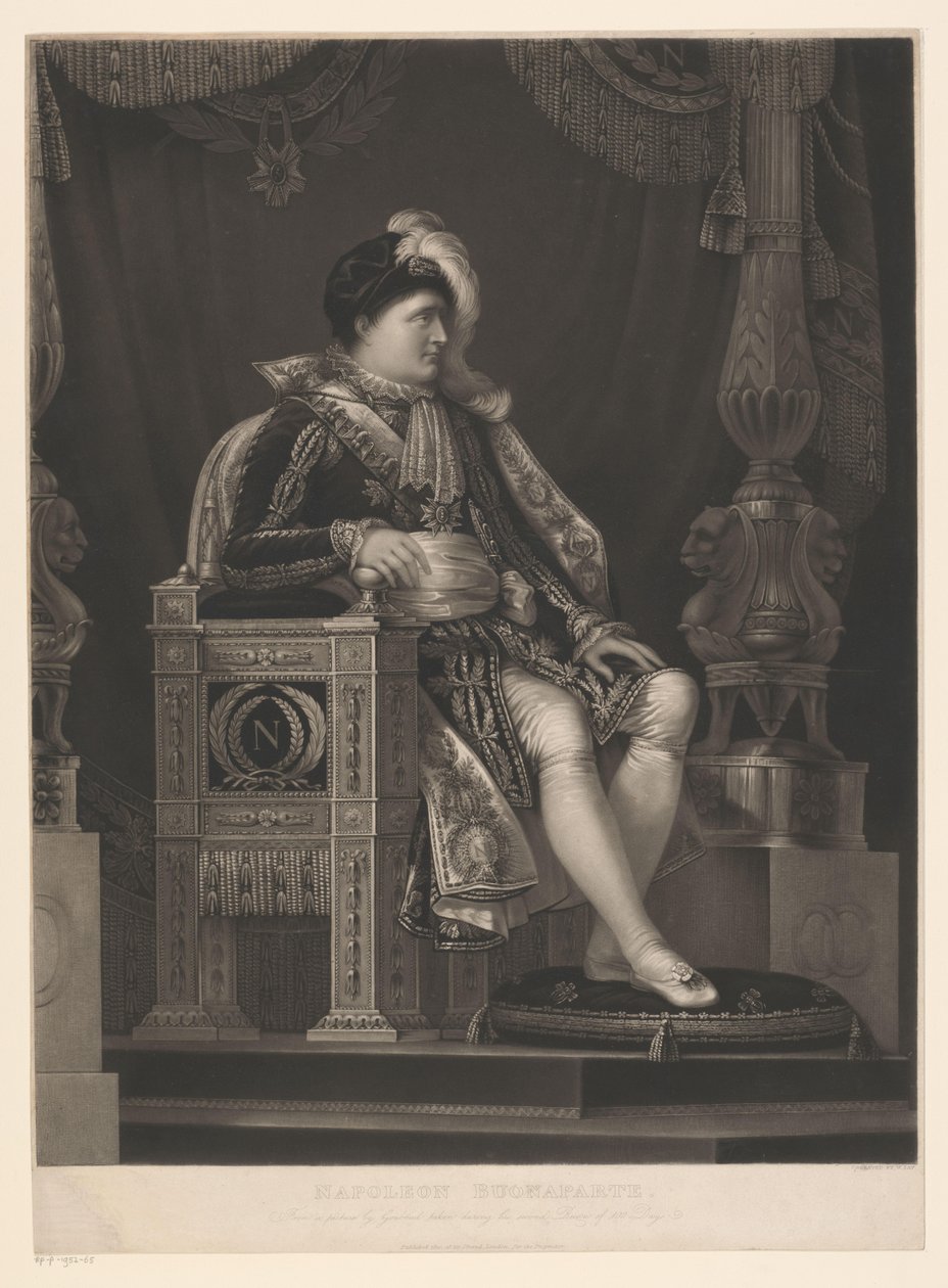 Portreet van Napoleon Bonaparte Napoleon Buonaparte (otsikko esineessä) tekijältä William Say
