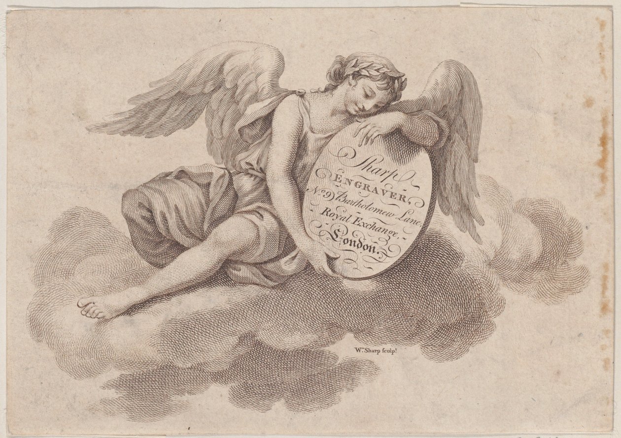 Kaivertajan William Sharpin kauppakortti, 1700-luku. tekijältä William Sharp