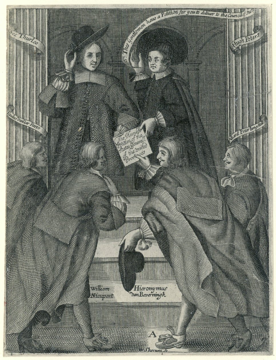 Vetoomuksen esittäminen Englannin ulkoministerille, n. 1654 tekijältä William Sherwin