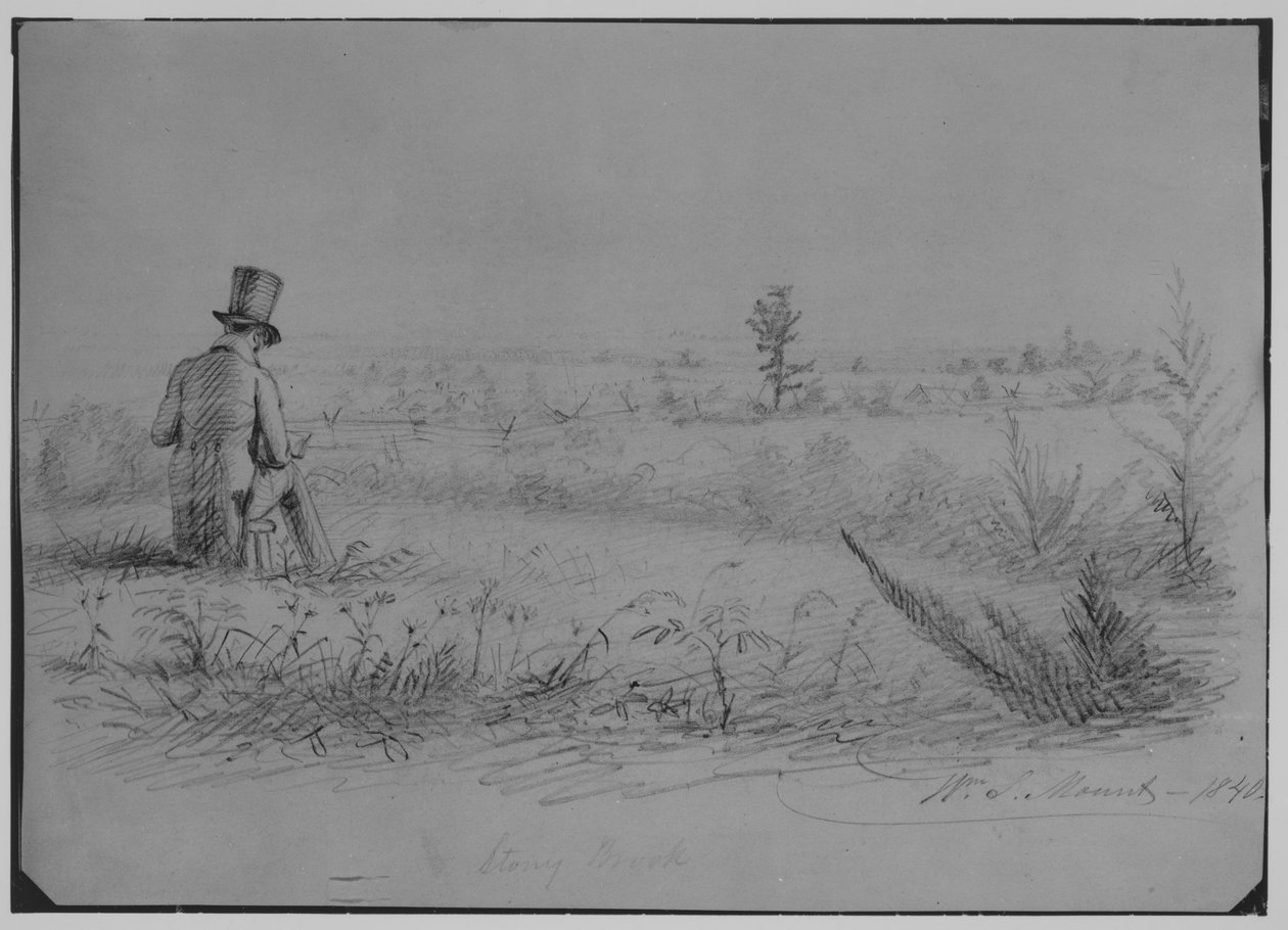 Taiteilija luonnostelemassa Stony Brookissa, New Yorkissa (McGuiren leikekirjasta) tekijältä William Sidney Mount