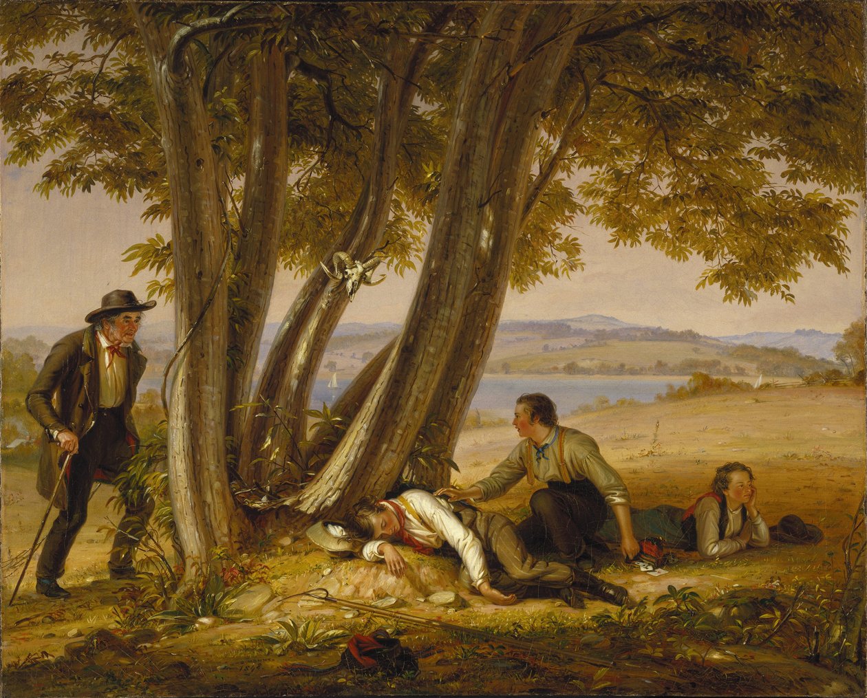 Yllätettyinä torkuilta (Pojat yllätettyinä torkuilta pellolla) tekijältä William Sidney Mount