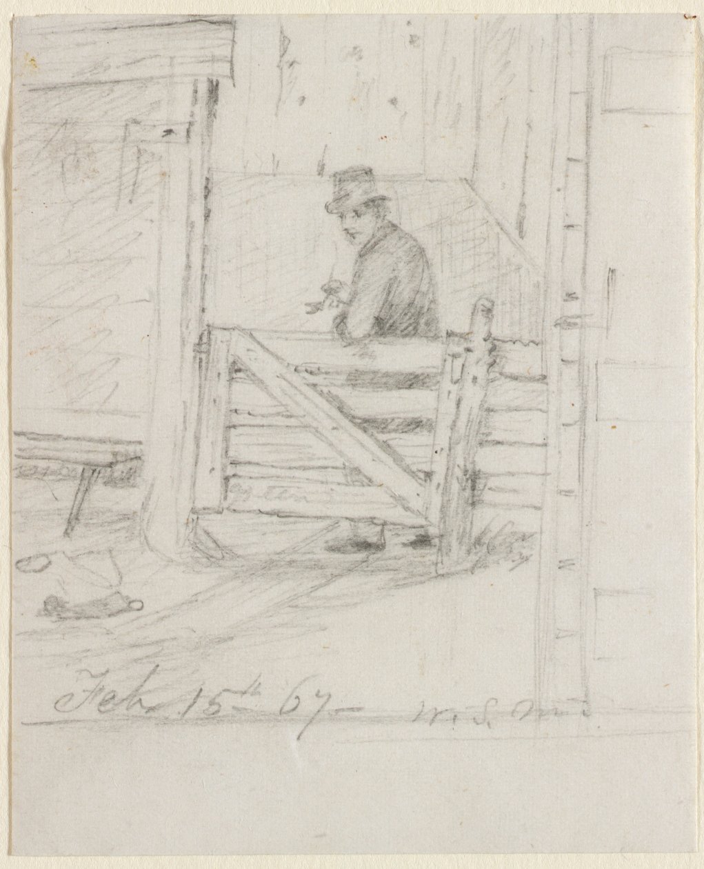 Lepää aidalla, 1867. tekijältä William Sidney Mount