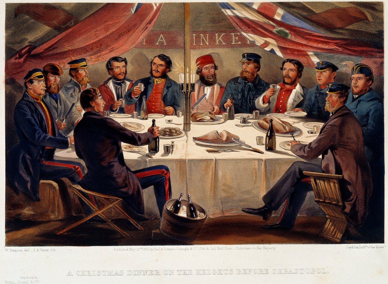 Jouluillallinen Sevastopolia edeltävillä kukkuloilla, 1855 tekijältä William Crimea Simpson