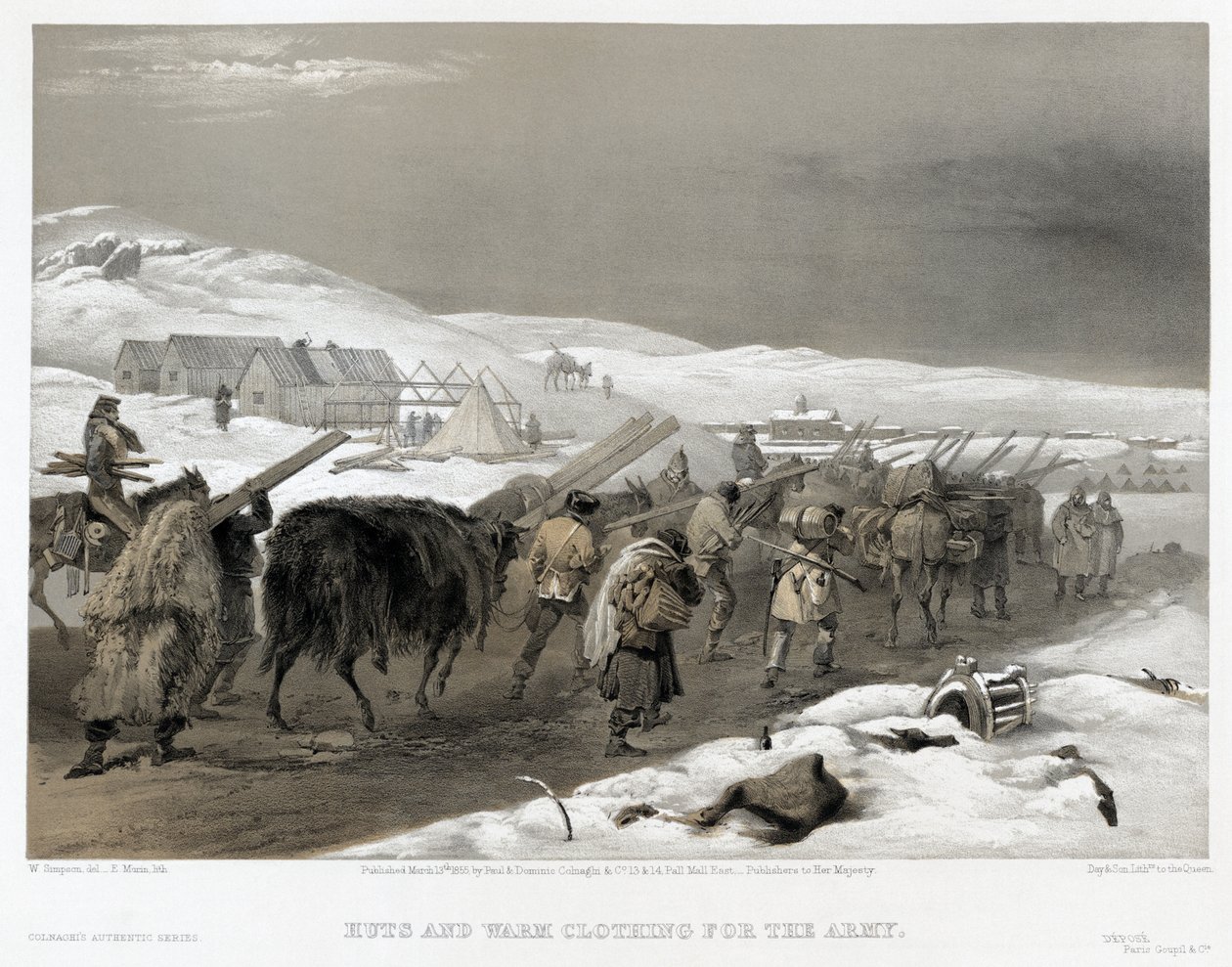 Brittijoukot matkalla Sevastopoliin, 1855 tekijältä William Crimea Simpson