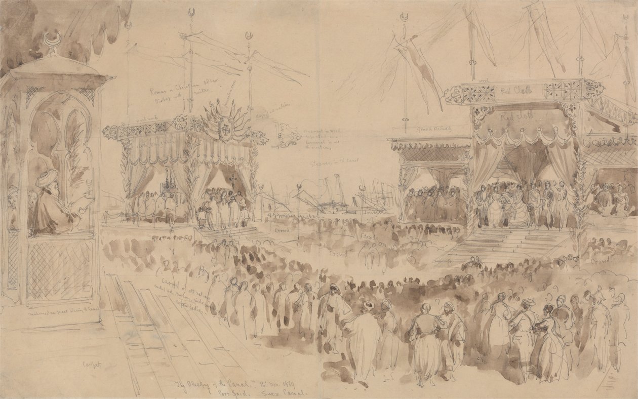 Suezin kanavan siunaus, 16. marraskuuta 1869 tekijältä William Simpson