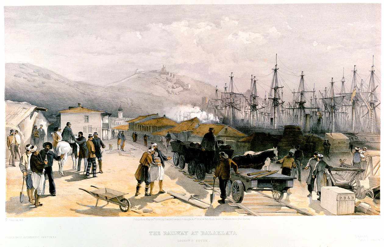 Balaklavan rautatie, 1855-1856 tekijältä William Crimea Simpson