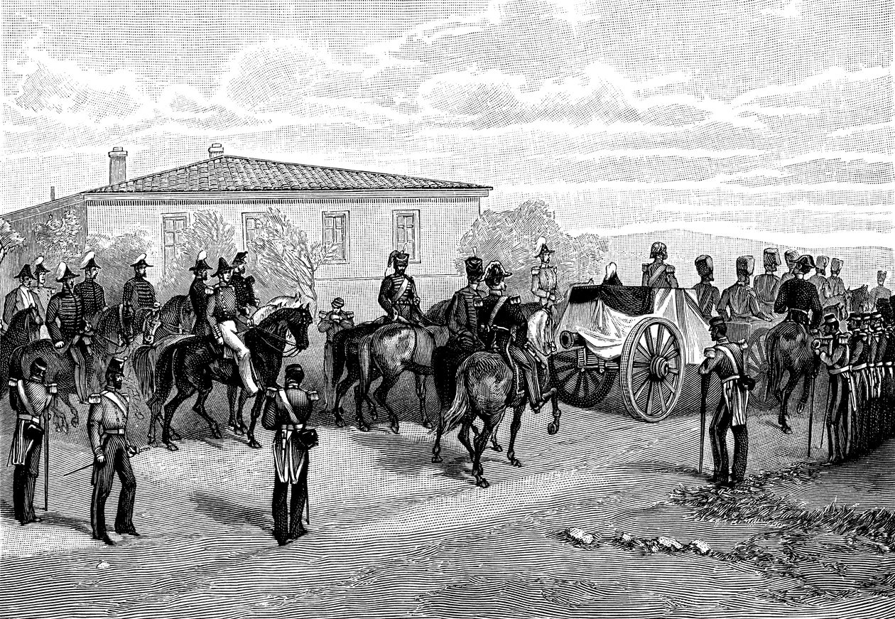 Lord Raglanin hautaus lähellä Sevastopolia, Krim, Venäjä, 1855. tekijältä William Crimea Simpson