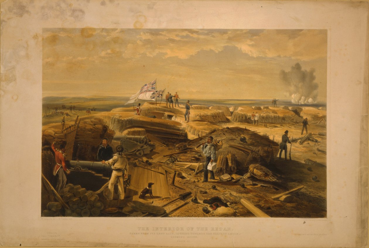 Redanin sisäpuoli otettu sen vasemmalta puolelta, 1855 tekijältä William Crimea Simpson