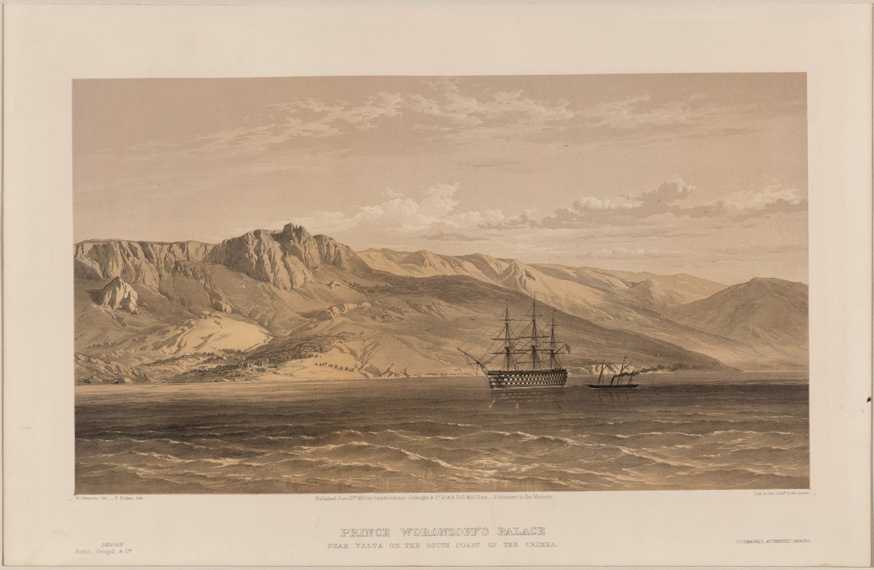 Näkymä Vorontsovin palatsille, 1855 tekijältä William Crimea Simpson