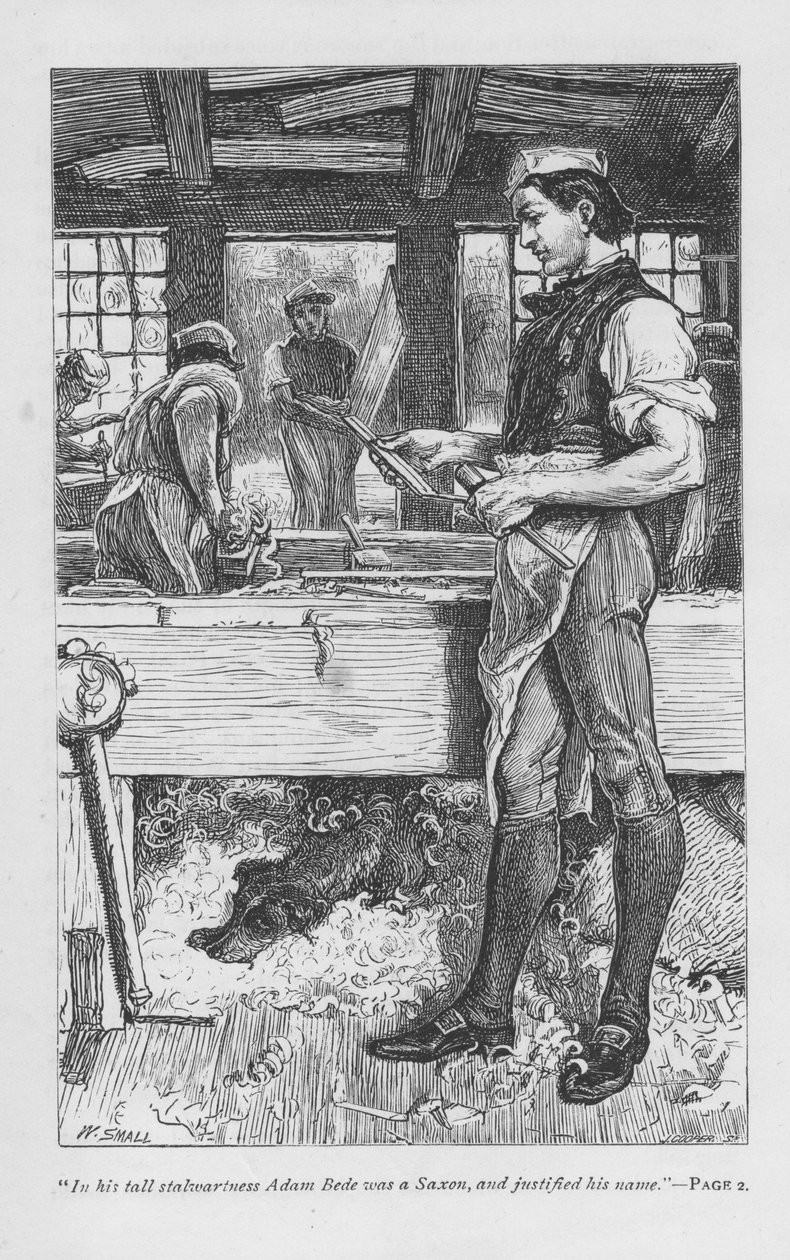 George Eliotin kohtaus Adam Bedestä, v. 1885 tekijältä William Small