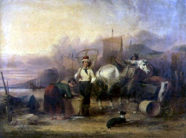 Fisherfolk rannalla tekijältä William Snr. Shayer