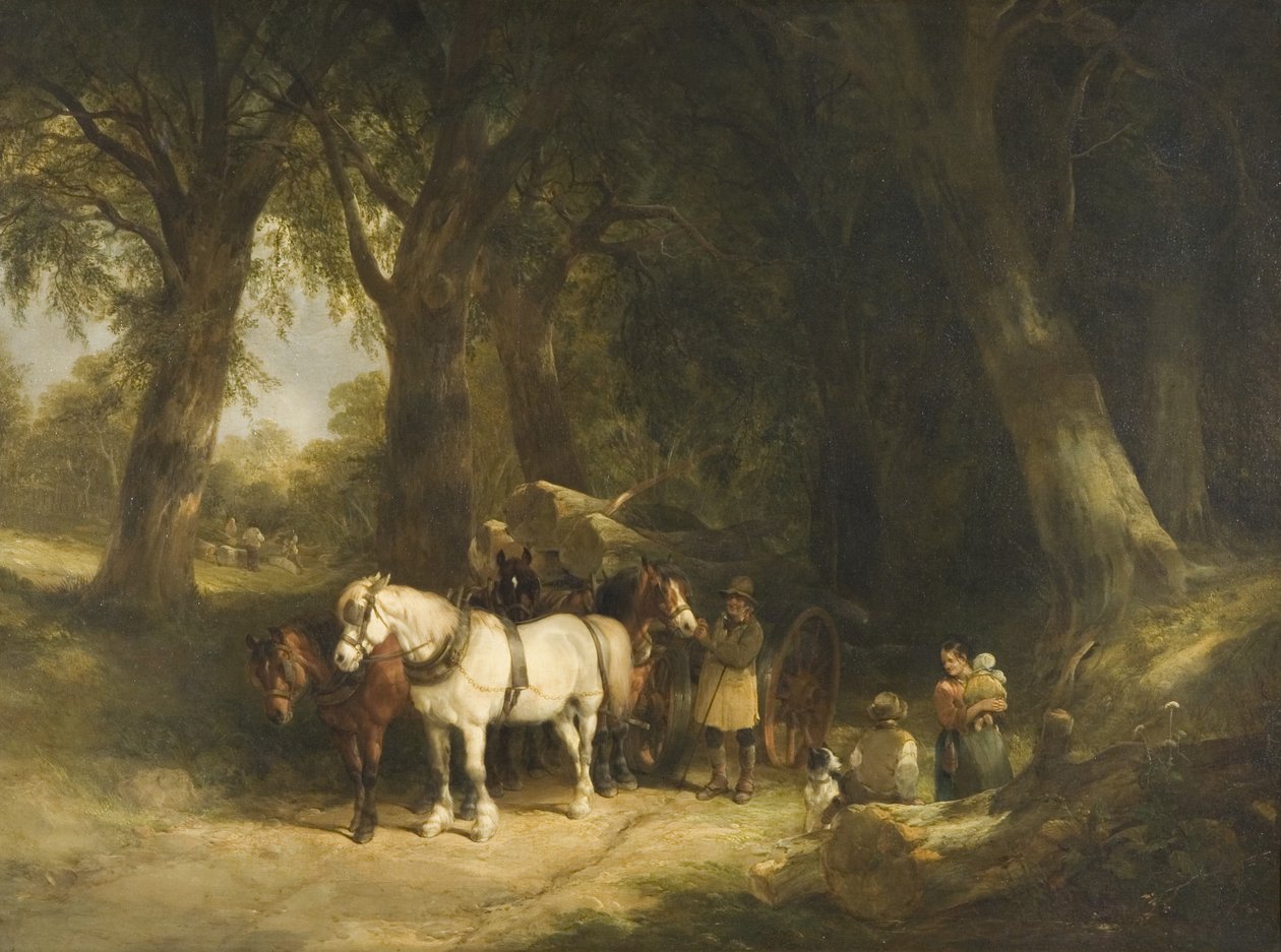 Timber Wagon (öljy kankaalle) tekijältä William Snr. Shayer