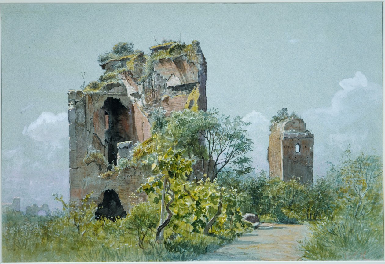 Trajanuksen kylpylät (Sette Sale, Villa Brancaccio, Rooma) tekijältä William Stanley Haseltine