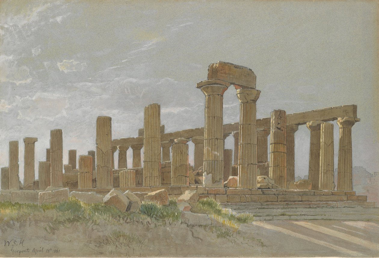 Girgenti Juno Lacinian temppeli Agrigentumissa, 1881 tekijältä William Stanley Haseltine
