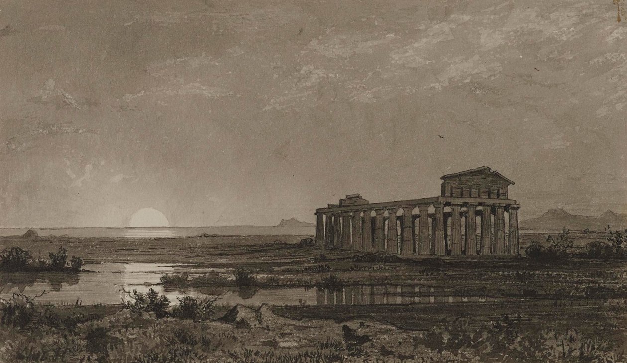 Ceresin temppeli Paestumissa (Athenen temppeli) tekijältä William Stanley Haseltine