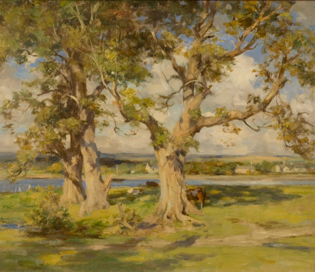 Kolme puuta joen rannalla (öljy kankaalle) tekijältä William Stewart MacGeorge