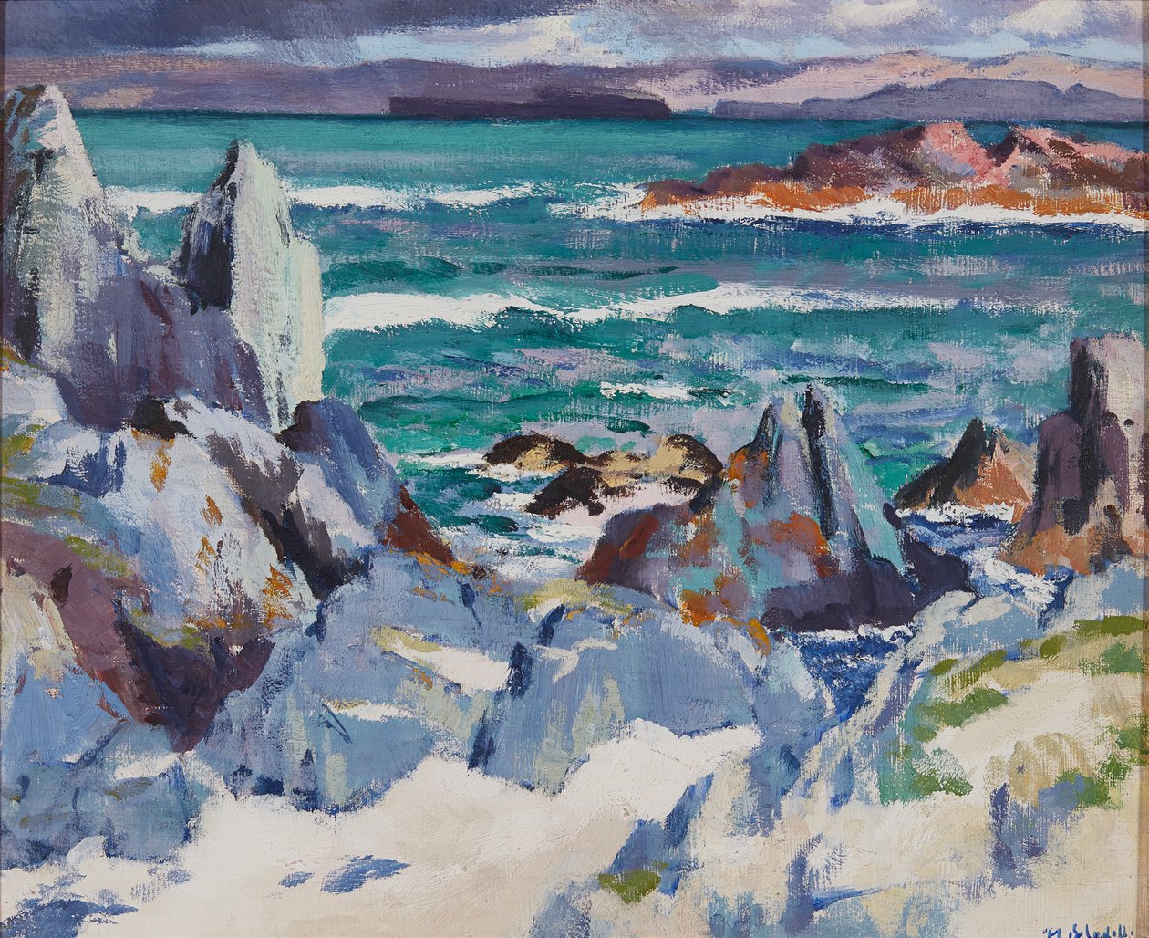 Näkymä Skibon linnasta (öljy kankaalle) tekijältä William Stewart MacGeorge