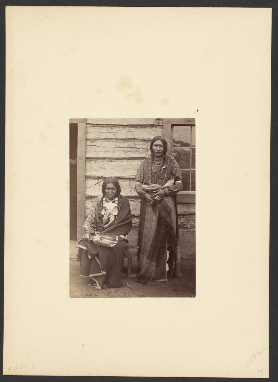 Arapahopäällikön pojat, Pikku Korppi [Pikku Karhu ja Kilpi, luultavasti Camp Supply -leirissä]. tekijältä William Stinson Soule