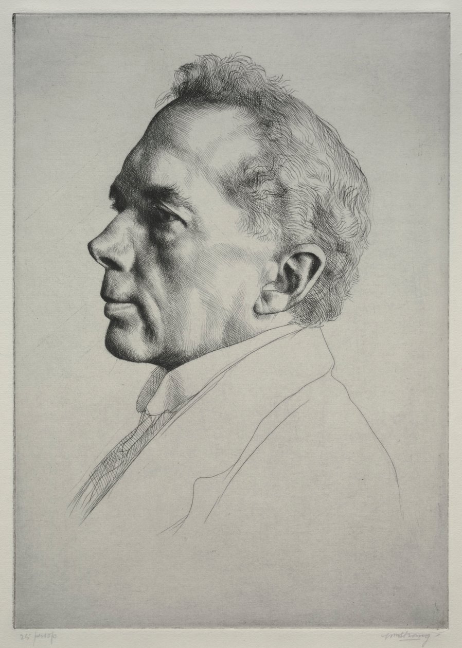 Campbell Dodgson, Profiili vasemmalle, 1919. tekijältä William Strang
