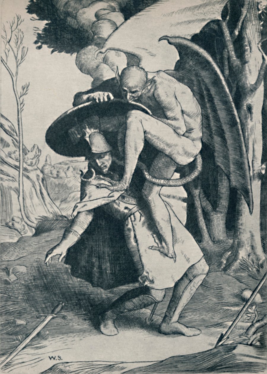 Christian Fighting Apollyon, 1895, 1923 tekijältä William Strang
