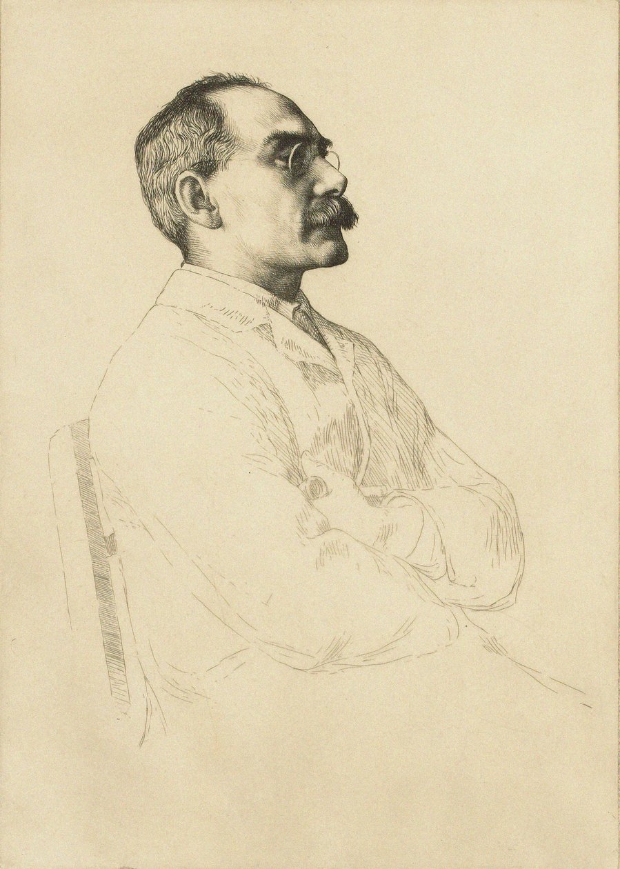 Rudyard Kiplingin muotokuva 1865-1936. tekijältä William Strang