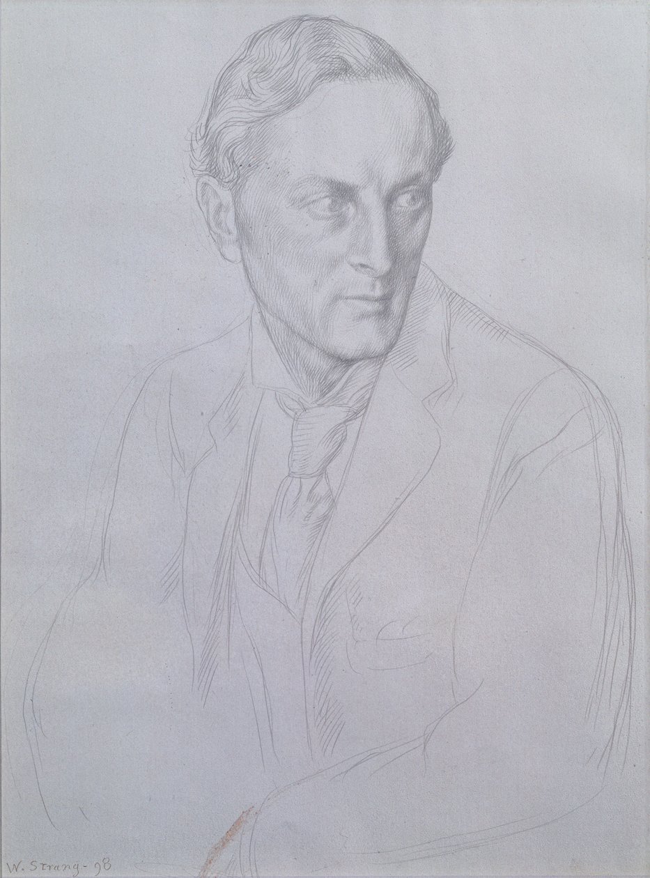 Sir Henry John Newboltin (1862-1938) runoilijan muotokuva, 1898 (hopeapiste paperilla) tekijältä William Strang
