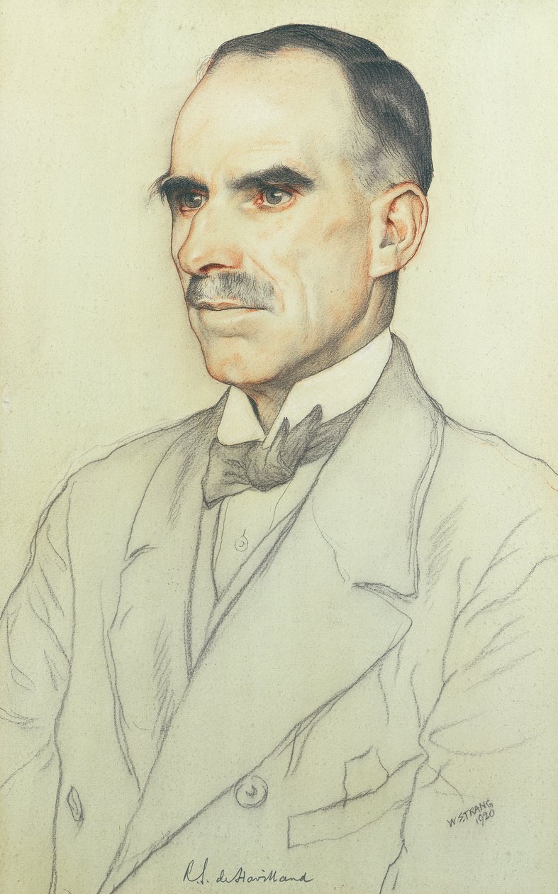 Muotokuva William de Havillandista, 1920 (kynä ja värikynä paperilla) tekijältä William Strang