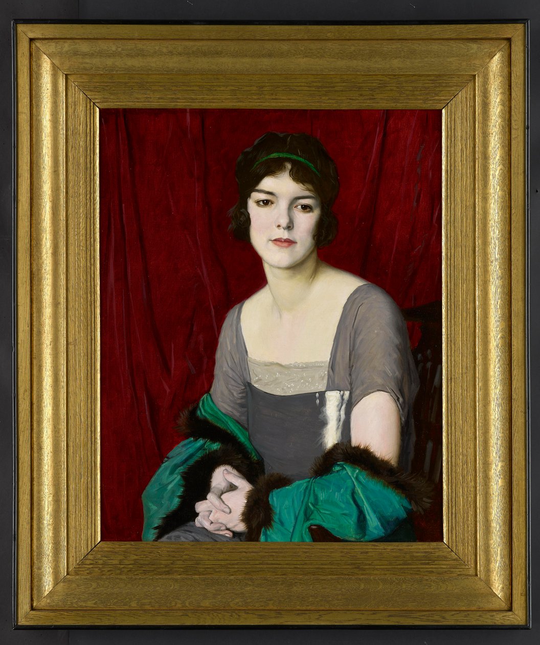 Vihreä viitta, näyttelijä neiti Barbara Horderin muotokuva, 1918 tekijältä William Strang