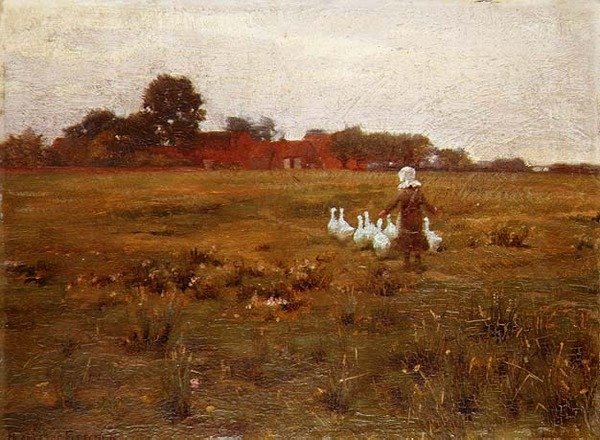 Hanhityttö (öljy) tekijältä William Teulon Blandford Fletcher