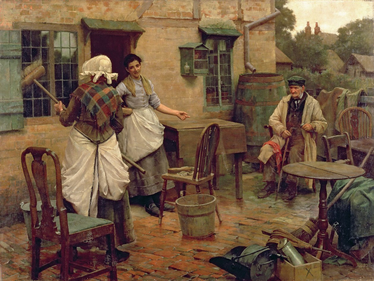 Petticoat-hallituksen alla, noin 1891-2 (öljy kankaalle). tekijältä William Teulon Blandford Fletcher