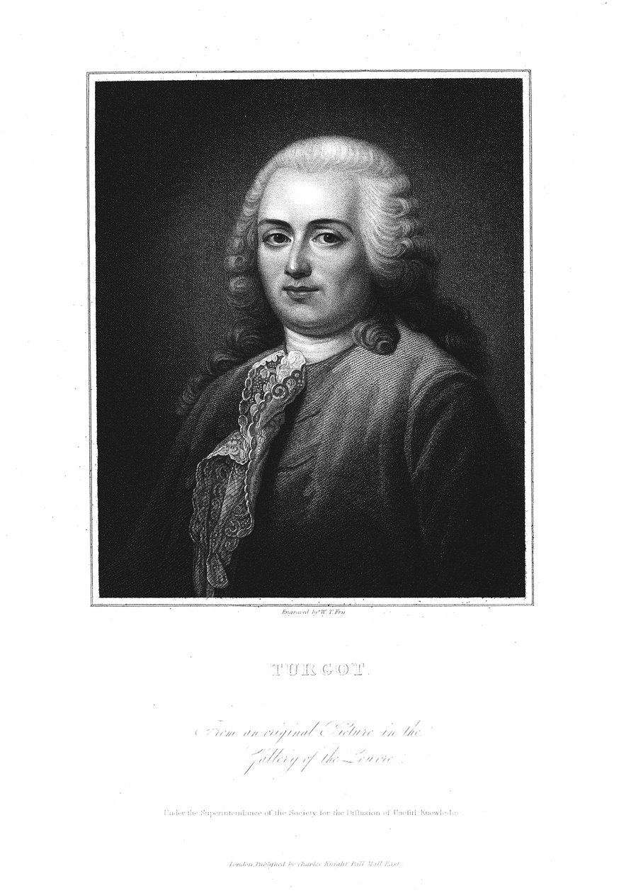 Anne Robert Jacques Turgot, ranskalainen poliitikko ja taloustieteilijä, 1800-luvun alku tekijältä William Thomas Fry