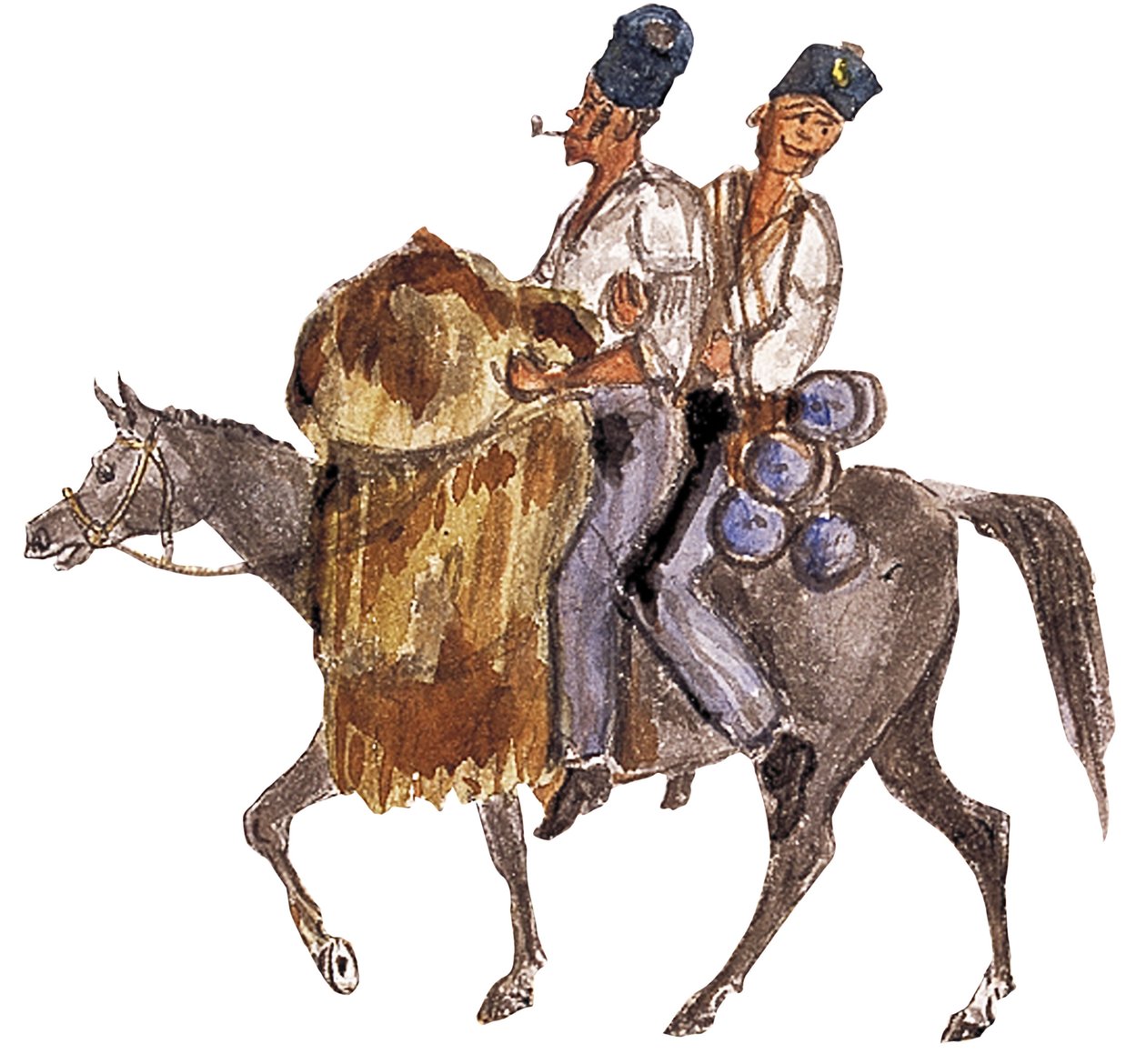 Rehuväsymys ”Bono Johnny”, Krimin sota, n. 1854-1856 (akvarelli) tekijältä William Thomas Markham