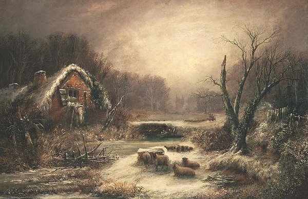 Metsäinen talvimaisema tekijältä William Thomas Such