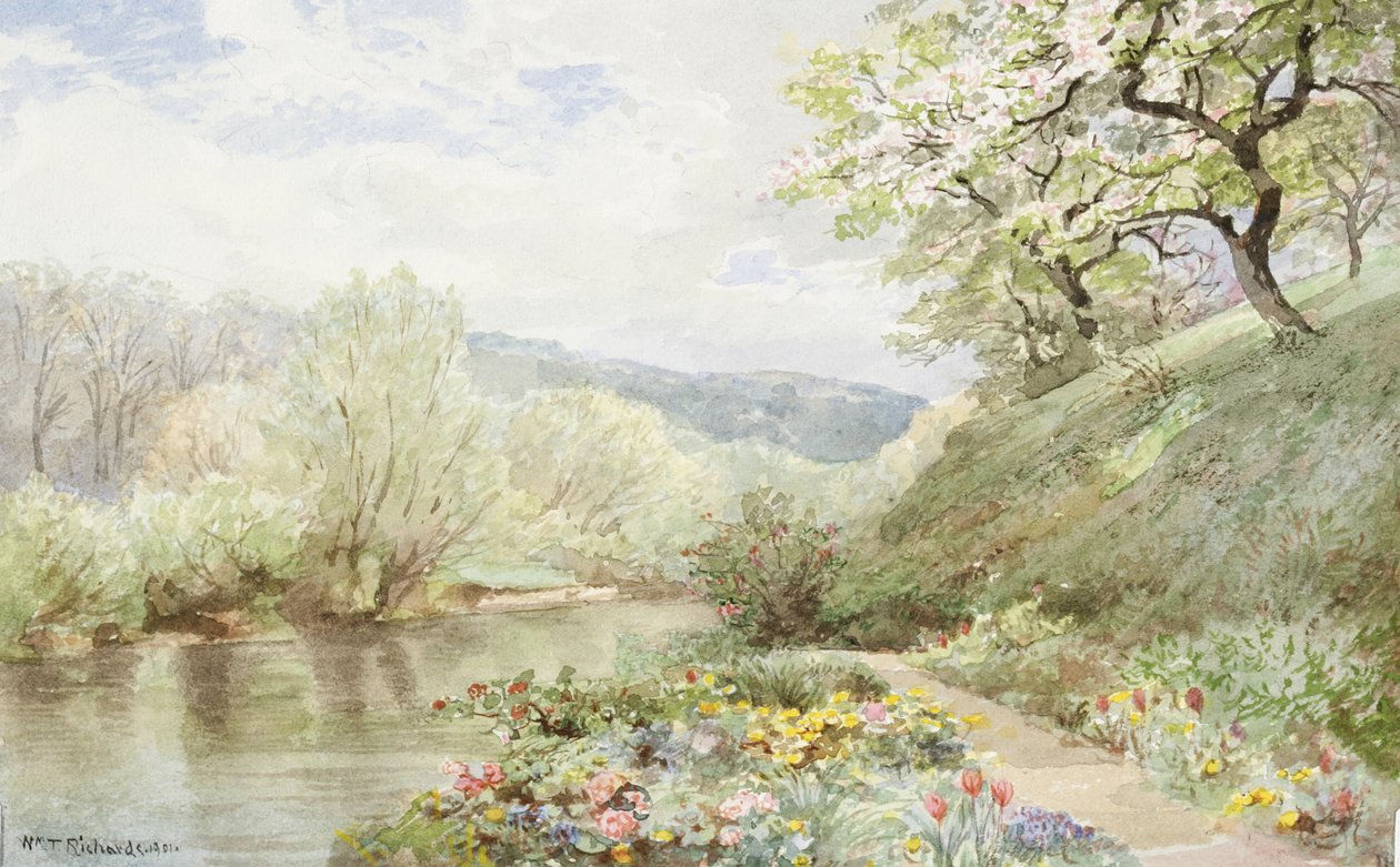 Fidelia Bridgesin puutarha Canaanissa, Connecticutissa tekijältä William Trost Richards