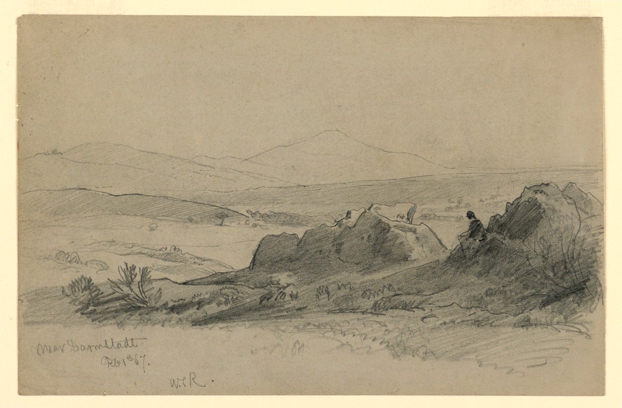Maisema, Darmstadt, Saksa tekijältä William Trost Richards